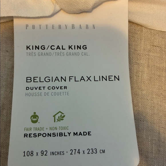 Pottery Barn Belgium Flax Linen Duvet Cover king cal king - Picture 2 of 4